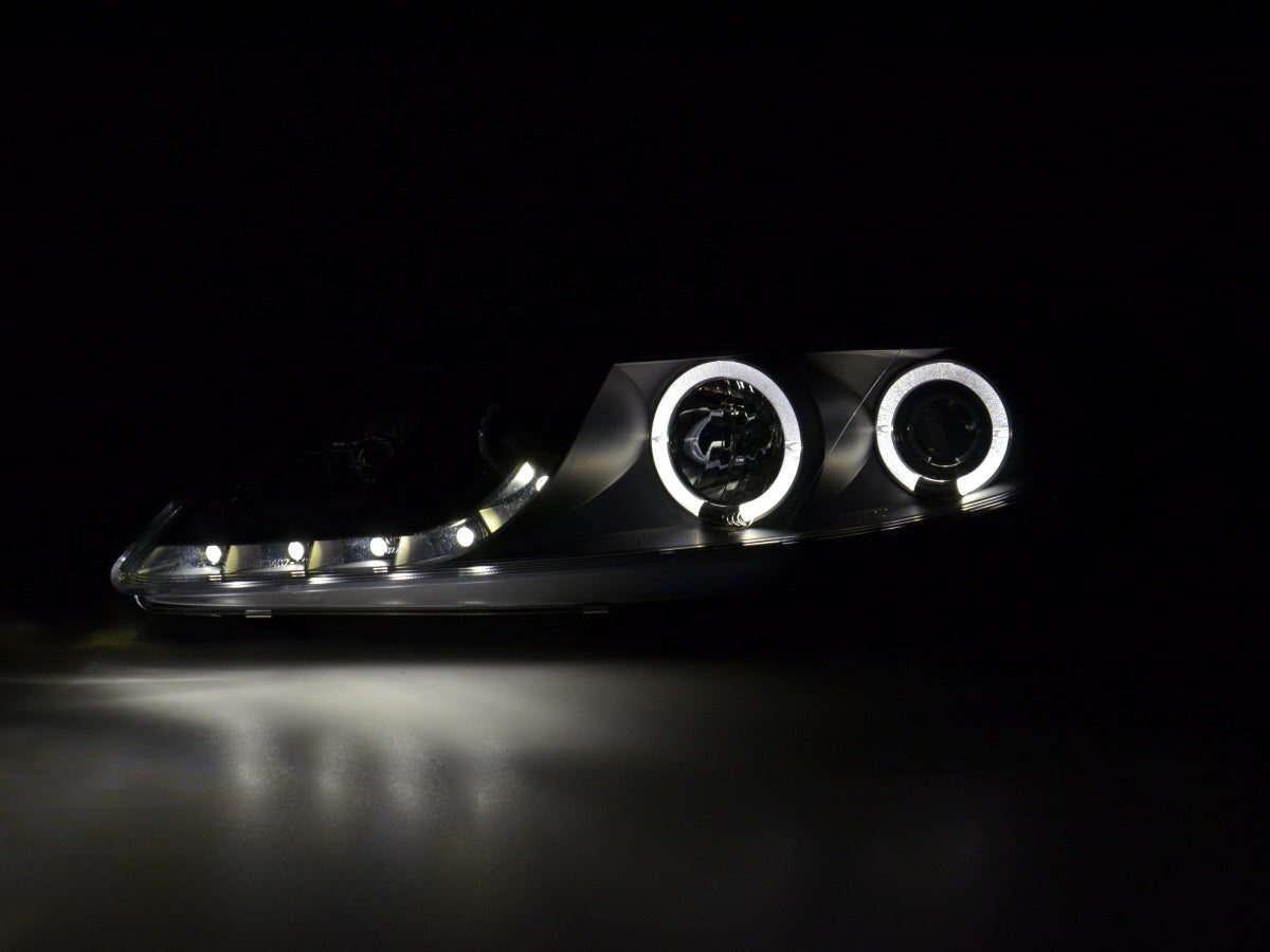 Scheinwerfer Set Daylight LED TFL-Optik Mazda 6 02-07 schwarz Scheinwerfer Set Daylight LED TFL-Optik Mazda 6 02-07 schwarz